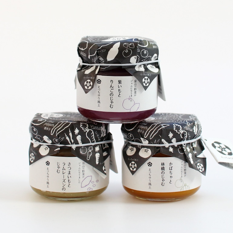 えっちゅう風土 エッチュウフウド｜じゃむ【紫いもとりんご】【さつまいもとラムレーズン】【かぼちゃとりんご】