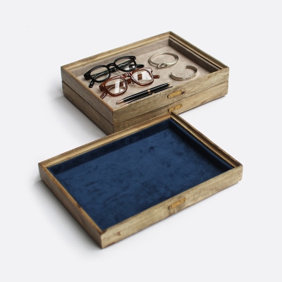 PUEBCO プエブコ｜GLASS BOX WITH RECYCLE STEEL LID【Jewelry Double
