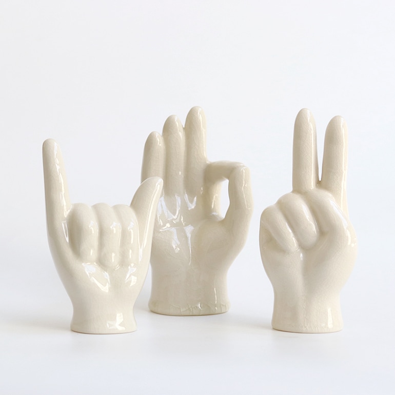 DETAIL ディテール｜Porcelain Hand Objet “OK・Peace・Hang Loose