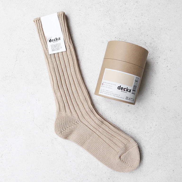 decka quality socks デカクォリティソックス｜CASED HEAVY WEIGHT PLAIN SOCKS エクリュ