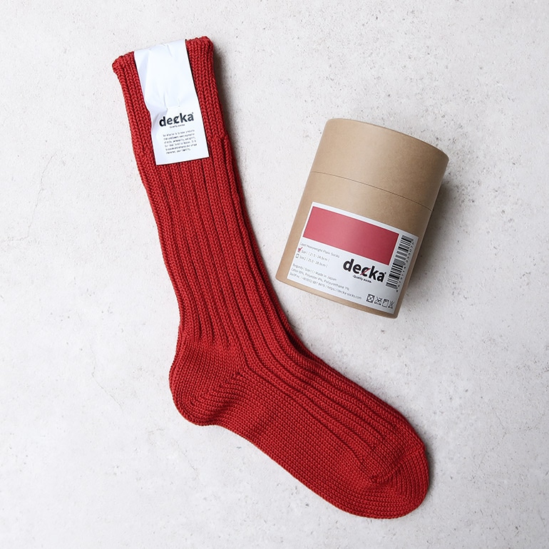 decka quality socks デカクォリティソックス｜CASED HEAVY WEIGHT PLAIN SOCKS バーガンディ