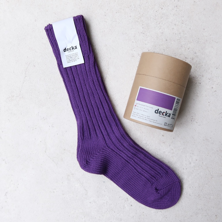 decka quality socks デカクォリティソックス｜CASED HEAVY WEIGHT PLAIN SOCKS パープル