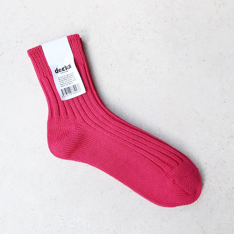 decka quality socks デカクォリティソックス｜Low Gauge Rib Socks Short Length(3rd Collection) ピンク