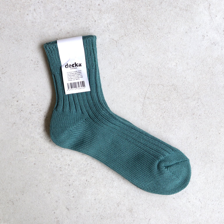 decka quality socks デカクォリティソックス｜Low Gauge Rib Socks Short Length(2nd Collection) カデットブルー