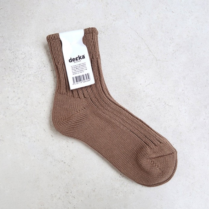 decka quality socks デカクォリティソックス｜Low Gauge Rib Socks Short Length(2nd Collection) ベージュ