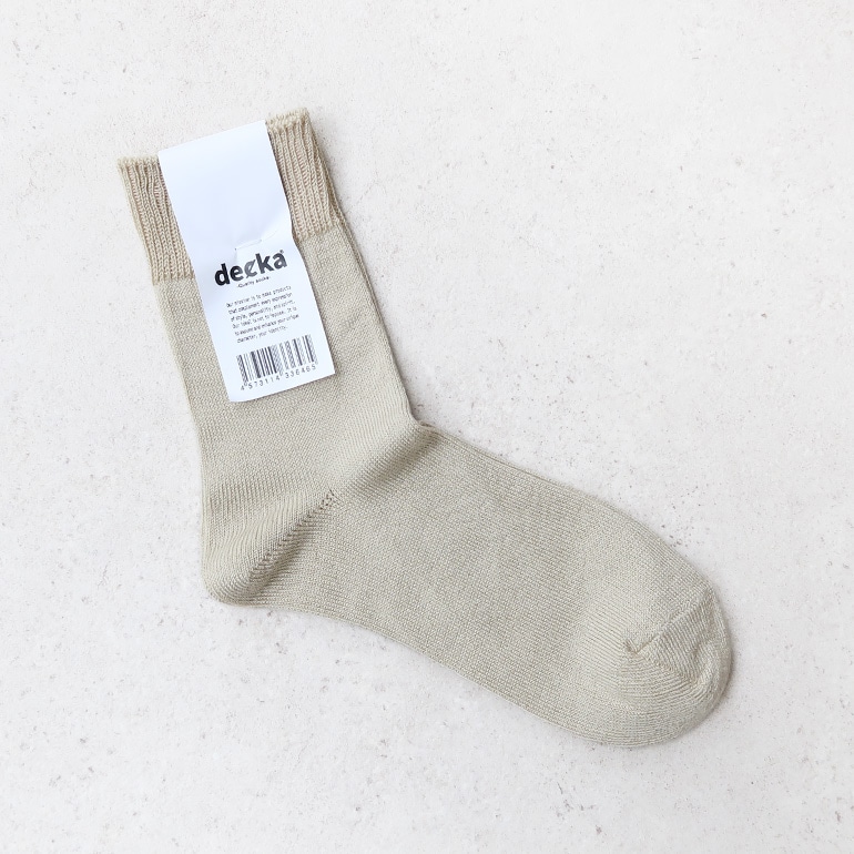 decka quality socks デカクォリティソックス｜Mercerized Socks GIZA Cotton グレージュ