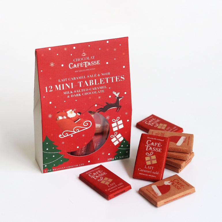 Cafe-Tasse カフェタッセ｜クリスマスミニタブレット アソートチョコ（12枚入）