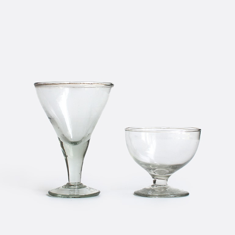 PUEBCO プエブコ｜BLOW GLASS DESSERT CUP Round/Triangle ブロー ガラス デザート カップ