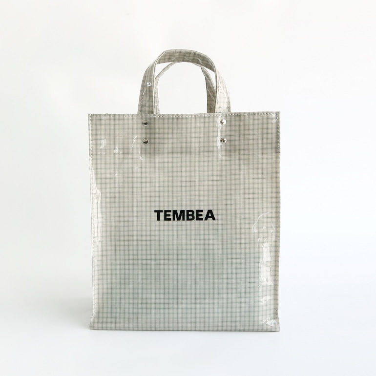 TEMBEA テンベア｜PAPER TOTE MEDIUM CHECK GREY-GREEN 通販