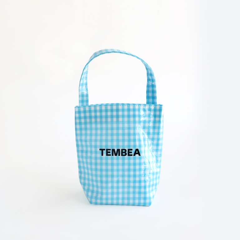 テンベア　バッグ　/　TEMBEA CARRY TOTE CHECK NAVY TEMBEA Market Tote - Natural / Navy / Oxford