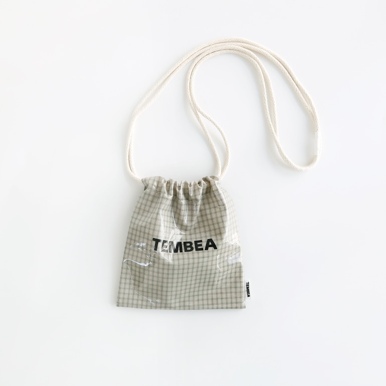 TEMBEA テンベア｜巾着 POCHETTE (PVC)　CHECK GREY-GREEN