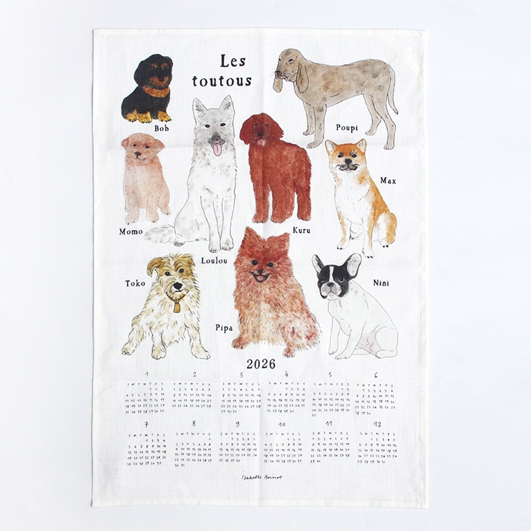 fog フォグ｜2026 リネンカレンダー【かわいい わんちゃんたち】