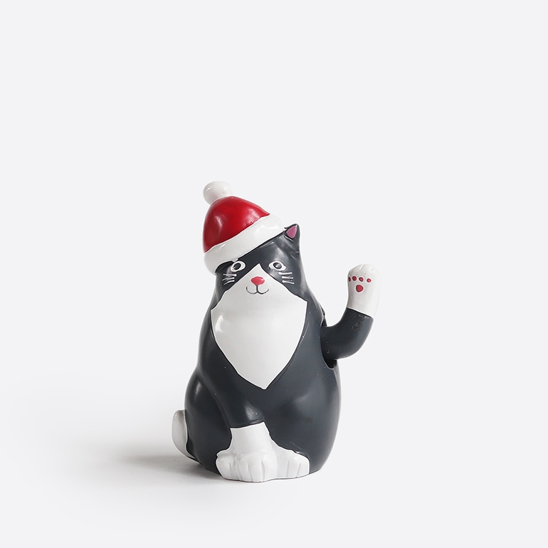 KIKKERLAND キッカーランド｜Solar Cat With Santa Hat ソーラーキャット ウィズ サンタ ハット（太陽光で動くクリスマス猫のオブジェ）