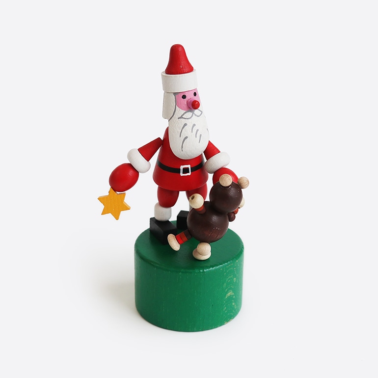 DETOA デトア｜Wooden Push Up Toy Santa&Teddy Bear