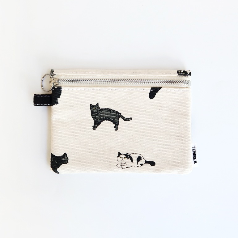 TEMBEA テンベア｜FLAT POUCH MEDIUM　CAT/BLACK