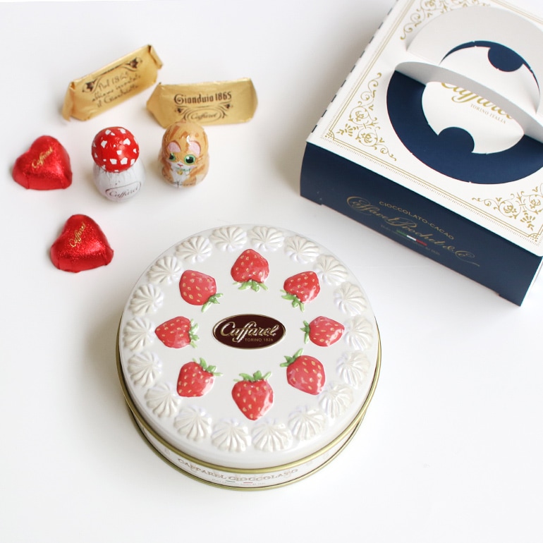 Caffarel カファレル｜ケーキ缶 (チョコレート6粒入)