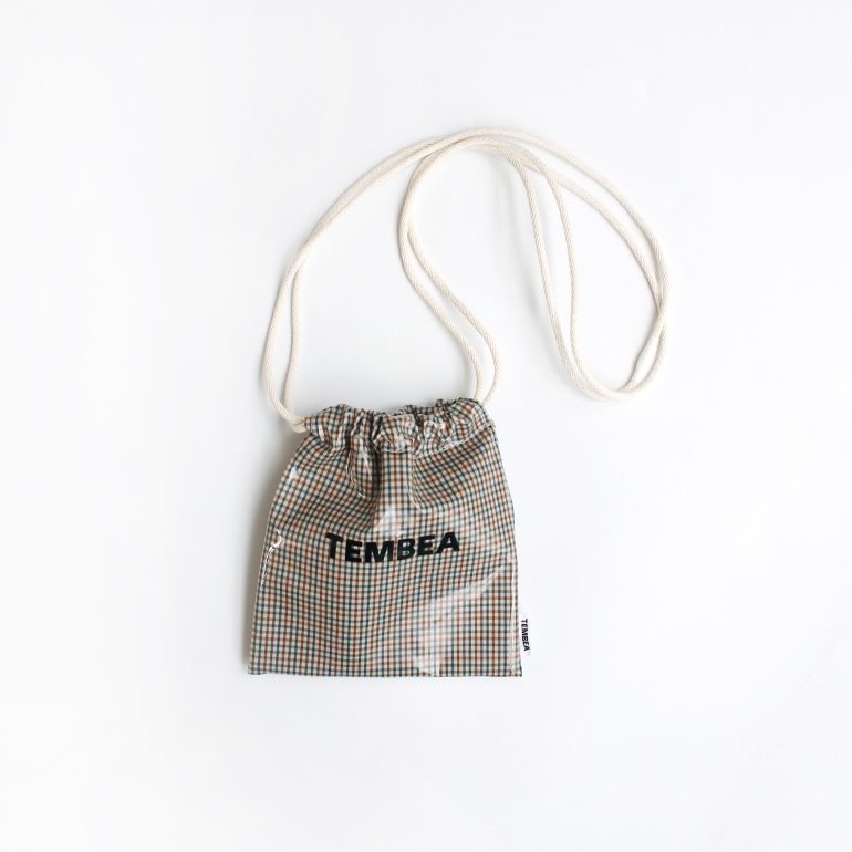 TEMBEA テンベア｜巾着 POCHETTE (PVC)　CHECK BEIGE/BLUE