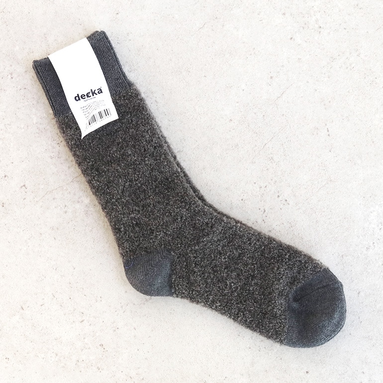 decka quality socks デカクォリティソックス｜Baby Alpaca & Merino Wool Socks グレー