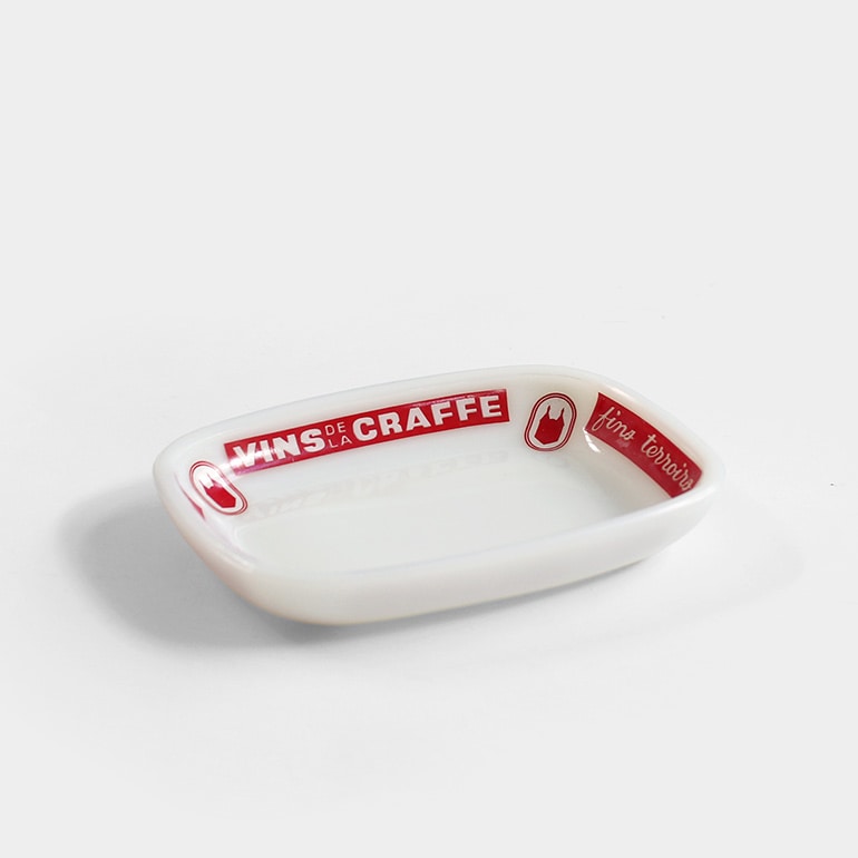 VINTAGE｜VINS DE LA CRAFFE ミルクガラス プレート (OPALEX製)
