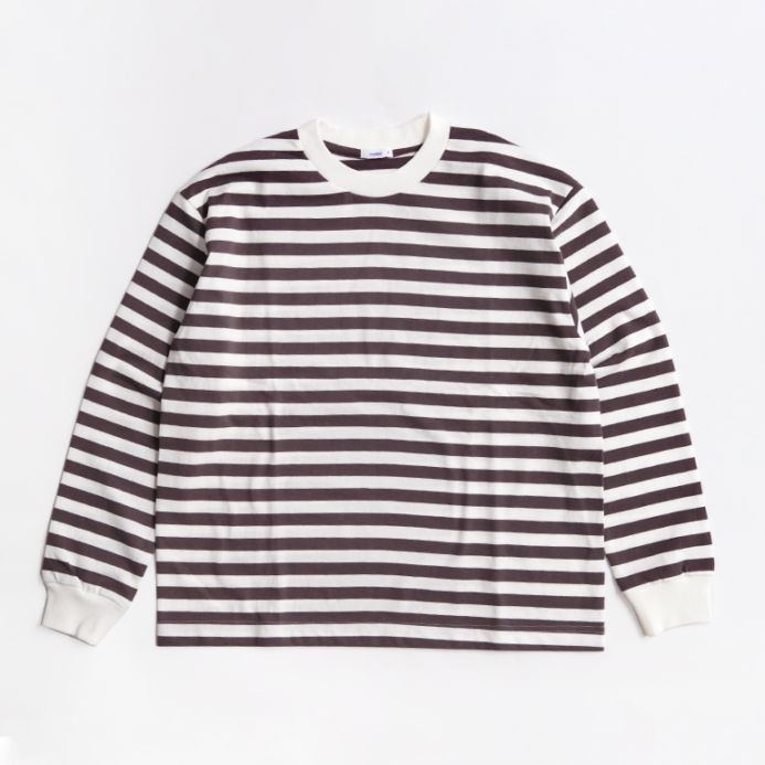 maillot マイヨ｜Tube Border Long-Tee　LIGHT BROWN
