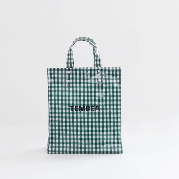 TEMBEA テンベア｜PAPER TOTE SMALL　GINGHAM GREEN