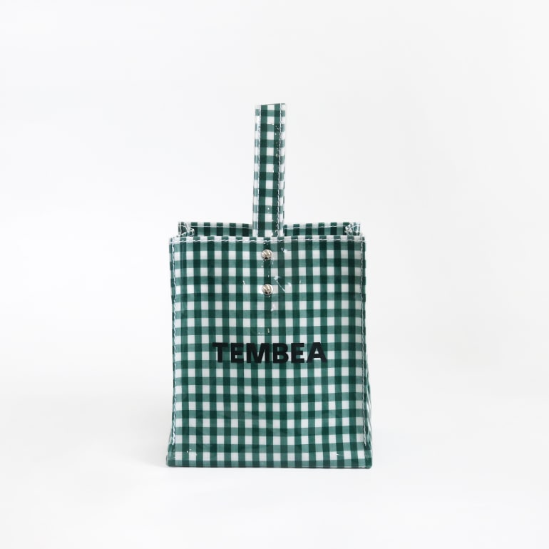 TEMBEA テンベア｜CUBE TOTE　GINGHAM GREEN