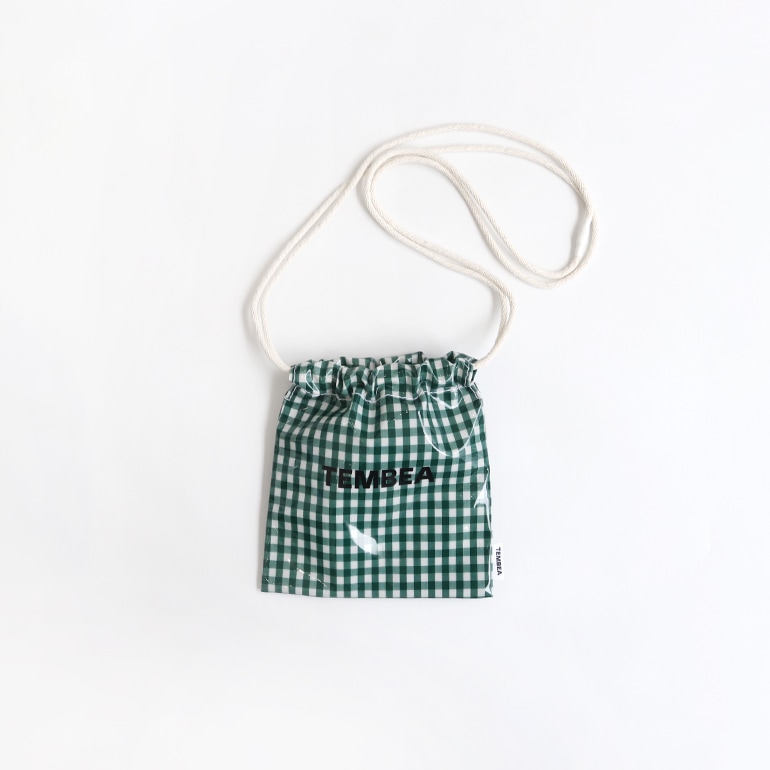 TEMBEA テンベア｜巾着 POCHETTE (PVC)　GINGHAM GREEN