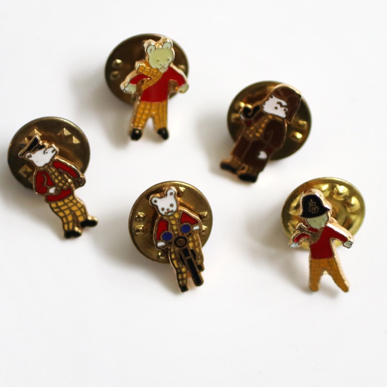 VINTAGE｜Rupert Bear ピンバッジ 小 gold