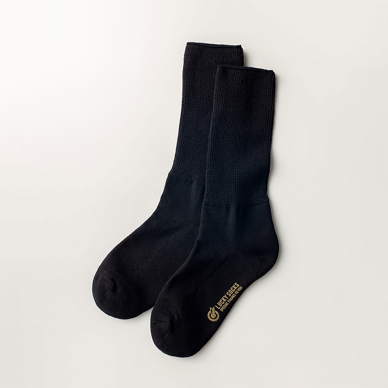 LUCKY SOCKS ラッキーソックス｜リラックスパイルソックス　ブラック