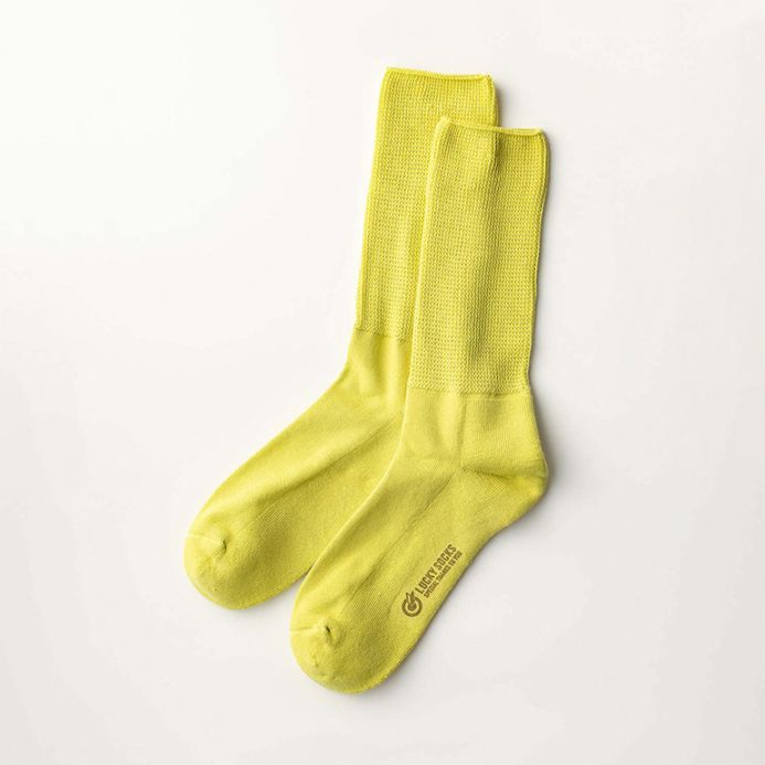 LUCKY SOCKS ラッキーソックス｜リラックスパイルソックス　ライムイエロー
