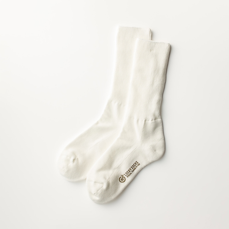 LUCKY SOCKS ラッキーソックス｜リラックスパイルソックス　オフホワイト