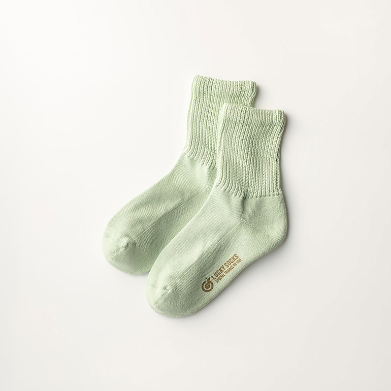 LUCKY SOCKS ラッキーソックス｜リラックスパイルアンクルソックス　ミント