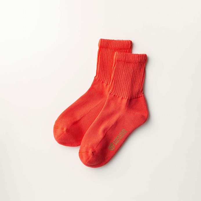 LUCKY SOCKS ラッキーソックス｜リラックスパイルアンクルソックス　ブラッドオレンジ