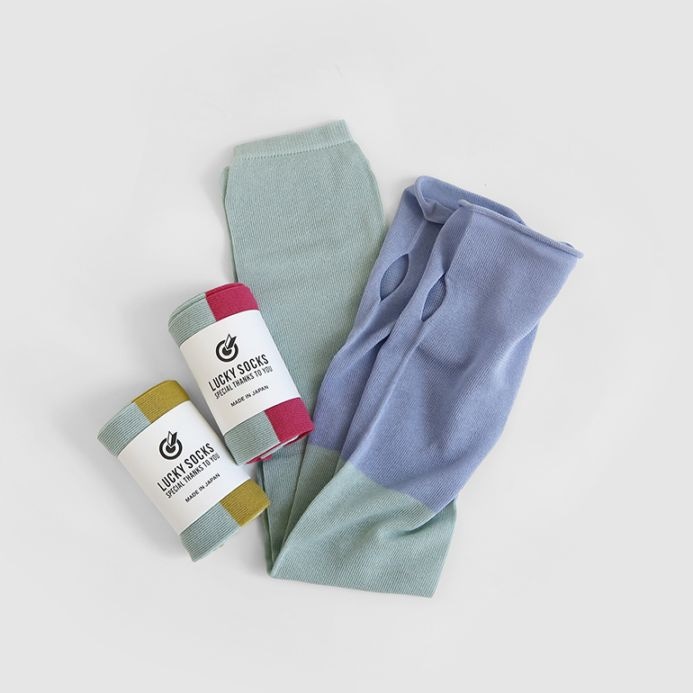 LUCKY SOCKS ラッキーソックス｜UVカットクールアームカバー ツートーン ミント【全3色】