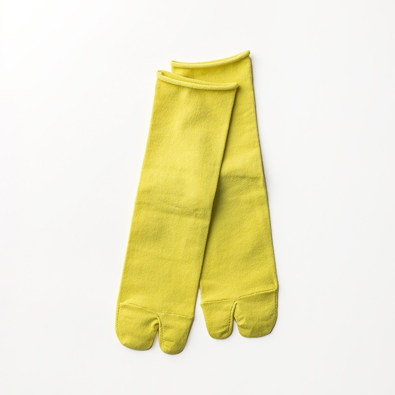 LUCKY SOCKS ラッキーソックス｜ノーゴムタビアンクルソックス　ライムイエロー