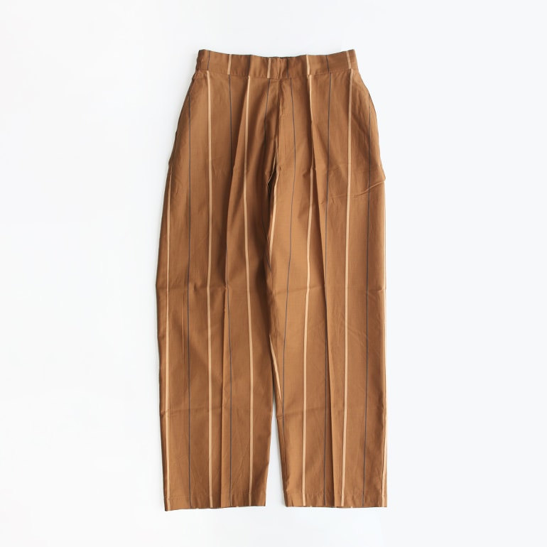 PUEBCO プエブコ｜COMFORT PANTS【COTTON STRIPE】Brown