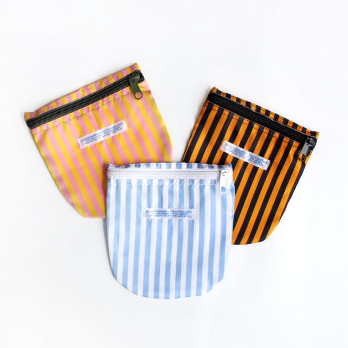 PUEBCO プエブコ｜SCHOOL TIE FABRIC SEMICIRCLE POUCH