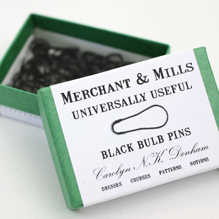 MERCHANT&MILLS マーチャン&ミルズ｜BLACK BULB PINS　洋ナシ型安全ピン（黒）