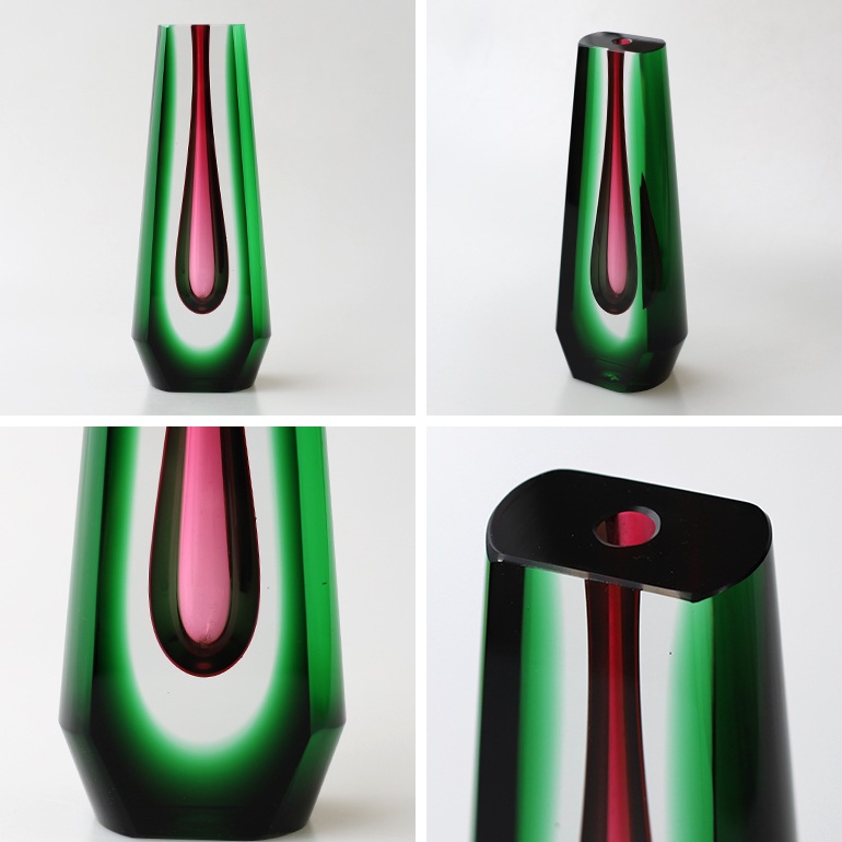 VINTAGE｜Pavel Hlava Art Glass Vase （Green）
