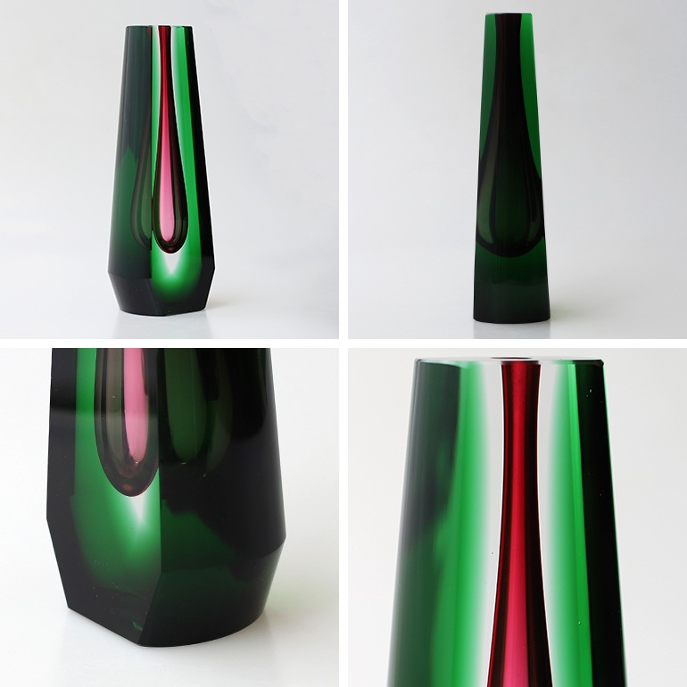 VINTAGE｜Pavel Hlava Art Glass Vase （Green）