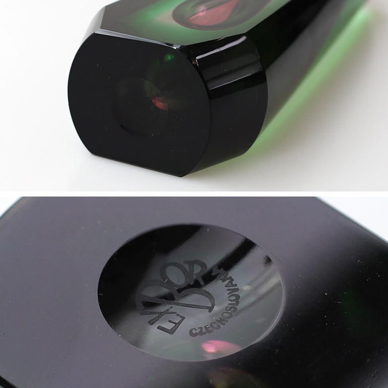 VINTAGE｜Pavel Hlava Art Glass Vase （Green）