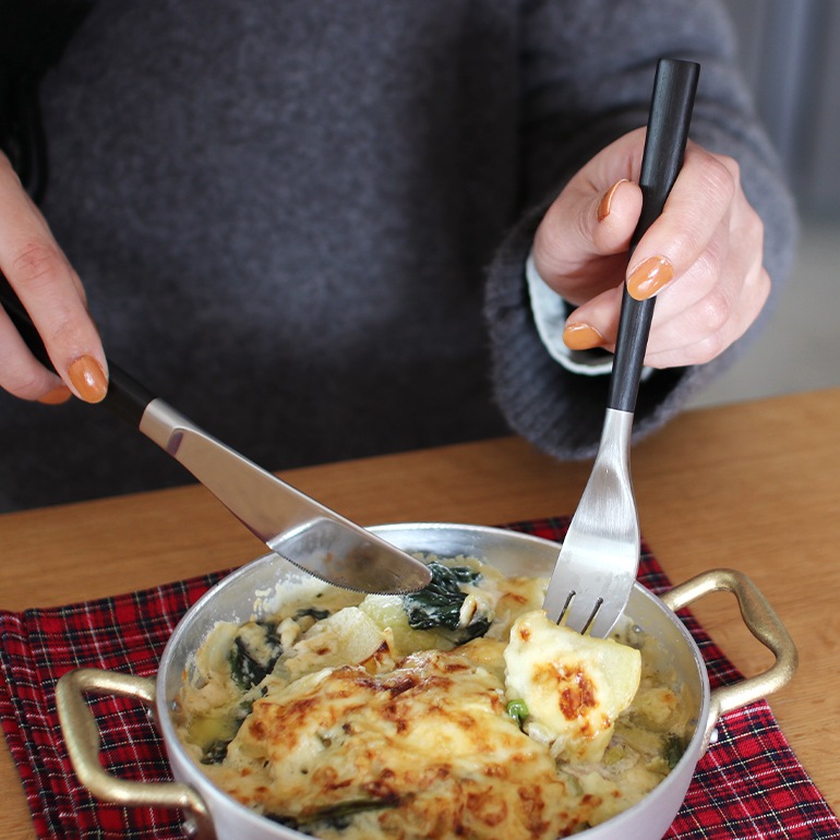 柳宗理 ヤナギ ソウリ｜黒柄カトラリー デザートフォーク