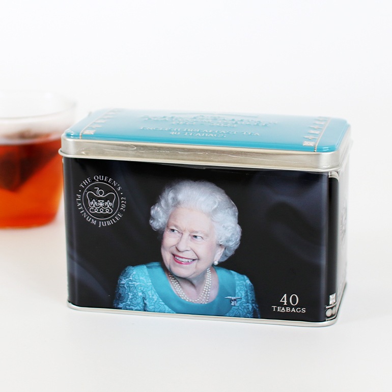 NEW ENGLISH TEA ニューイングリッシュティ｜エリザベス女王プラチナジュビリー ティー缶(40pcs/イングリッシュブレックファースト)