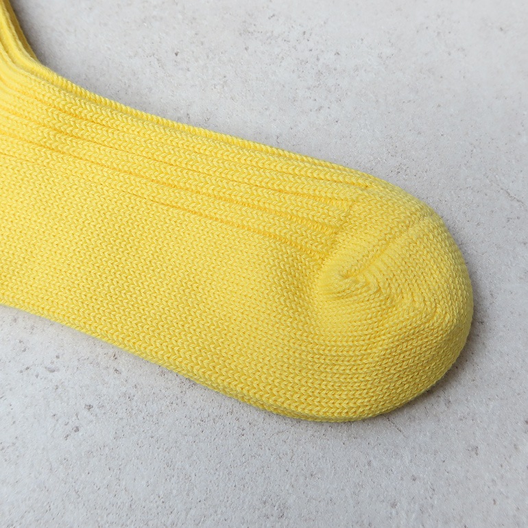 decka quality socks デカクォリティソックス｜Low Gauge Rib Socks Short Length(3rd Collection) ネオンイエロー