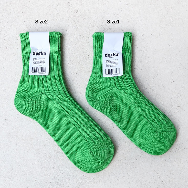 decka quality socks デカクォリティソックス｜Low Gauge Rib Socks Short Length(3rd Collection) ネオンイエロー