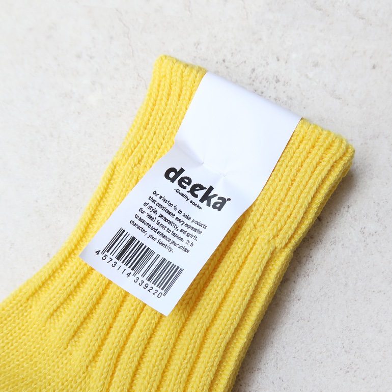 decka quality socks デカクォリティソックス｜Low Gauge Rib Socks Short Length(3rd Collection) ネオンイエロー