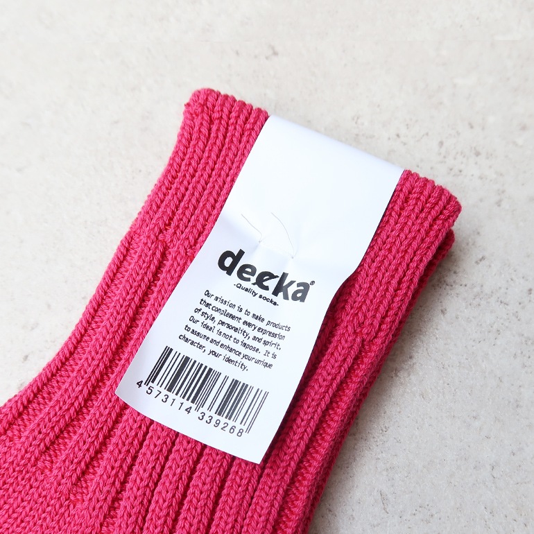 decka quality socks デカクォリティソックス｜Low Gauge Rib Socks Short Length(3rd Collection) ピンク