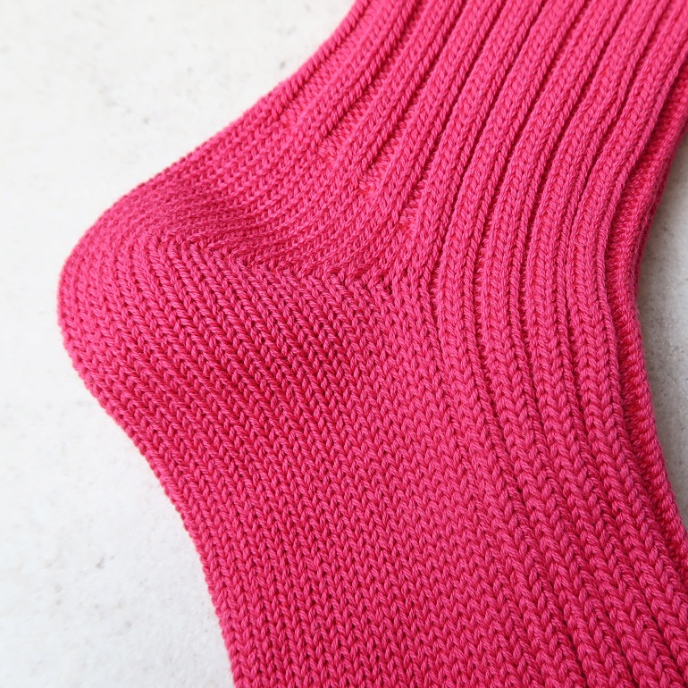 decka quality socks デカクォリティソックス｜Low Gauge Rib Socks Short Length(3rd Collection) ピンク