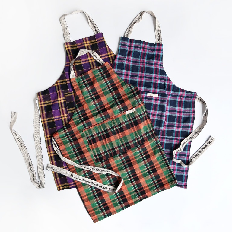 PUEBCO プエブコ｜RECYCLE COTTON CHECK APRON