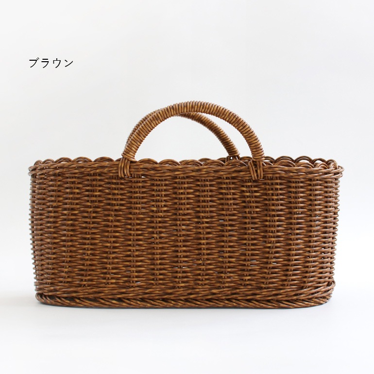 ユティル オーバルハンドルバスケット Lサイズ